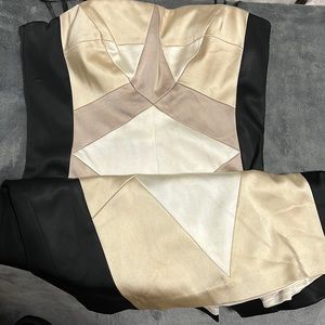 Black/Gold Cache Fitted Cocktail dress